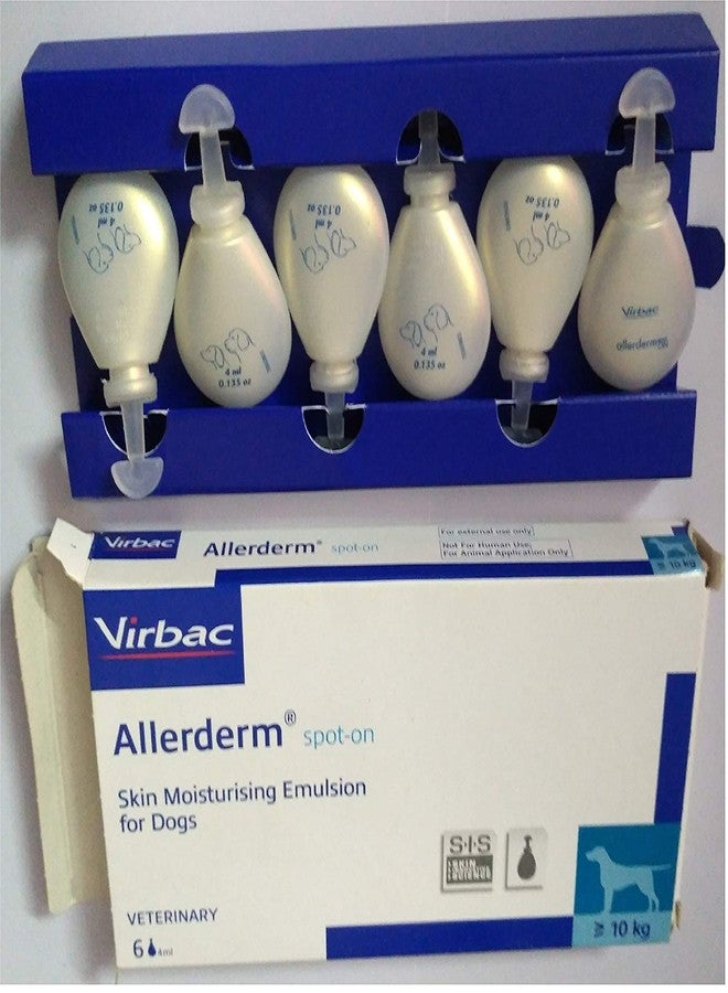 Virbac Allerderm Spot-on Skin Moisturising Emulsion for Medium and Large Dogs 6 pipettes of 4 ml Each - Image 2